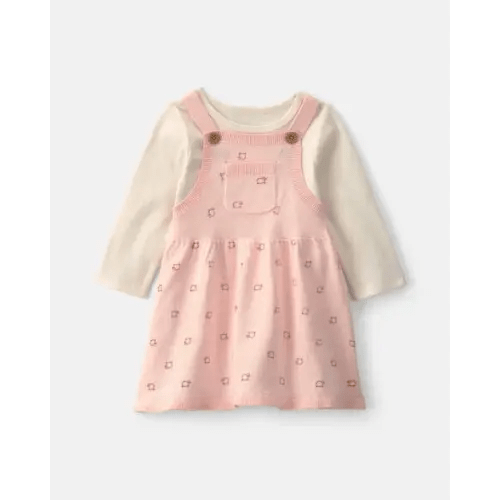 Baby Girl 2-Piece Sheep Long-Sleeve Dress Set - Pink/Cream | Carter's