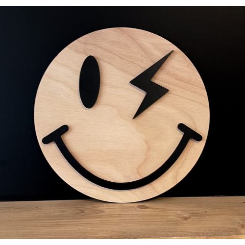 Retro 3D Smiley Face Sign: Groovy Dorm Decor