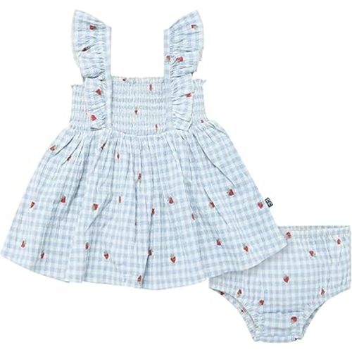 Modern Moments by Gerber Baby-Girls 2-Piece Ruffle Sleeve Dress W/Smocking & Diaper Cover Set
