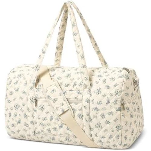 Gym Bag for Women, Cute Duffle Bag, Quilted Duffle Bag for Travel, Floral Duffle Bags, Weekend Bag with Zipper Pocket Dance Bag Organizer