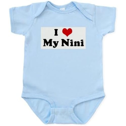 CafePress I Love My Nini Infant Bodysuit Cute Infant Bodysuit Baby Romper