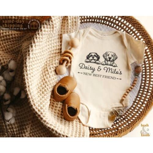 New Best Friend Bodysuit, Custom Baby Bodysuit, Protected by Dog Shirt, Baby Shower Gift, Kid Gift, Personalized Dog Name, Dog Lover Tee - Etsy