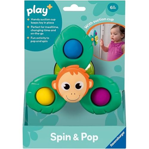 Ravensburger Play+ Spin & Pop - Orangutan | Fidget Spinner Toy | Engages Fine Motor & Tactile Exploration