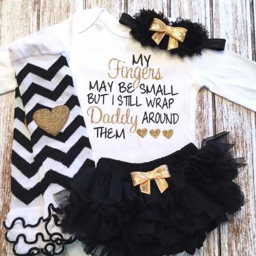 Baby Girl Clothes My Fingers May Be Small I Still Wrap Daddy Around Them | Newborn Baby Girl Outfit | New Baby Shower Gift Daddy's Girl