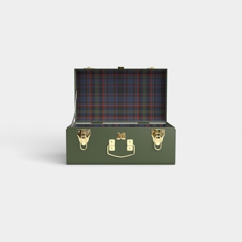 Mini Trunk - Green - PK Plaid / Embroidery
