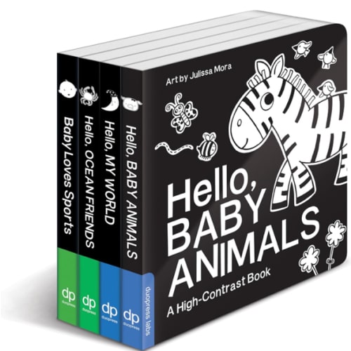 High Contrast Baby Book Set: 4 Board Books for Newborns