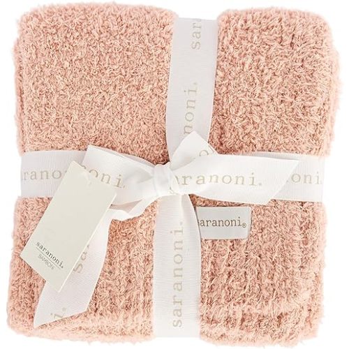 SARANONI Bamboni Baby Blanket | Luxury Plush Super Soft Blanket | Breathable Comfort Infant Baby Blankets for Boys & Girls | Peach, Mini - 15” x 20”