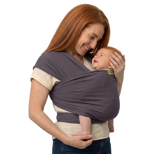 Boba Baby Wrap Carrier – Original Baby Sling Carrier for Newborns (7–35 lbs), Soft, Secure, Hands-Free & Ergonomic, Ideal for Comfortable Bonding, New Parents (Serenity Charcoal)