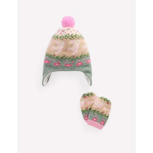 Baby Fair Isle Set-Soft Jade Marl Birds