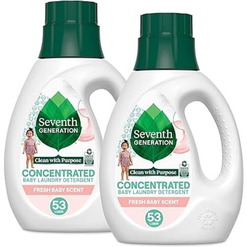 Seventh Generation Concentrated Baby Laundry Detergent, Fresh Scent, 40 Fl Oz, Pack of 2