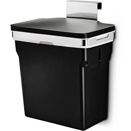 simplehuman 10 Liter / 2.6 Gallon In-Cabinet Trash Can Heavy-Duty Steel Frame, Black