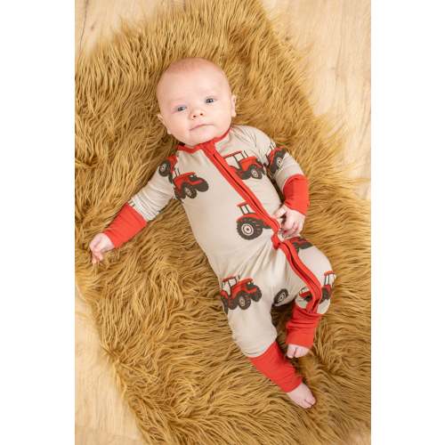 Classic Red Tractor Baby Bamboo Zippy – American Farm Company