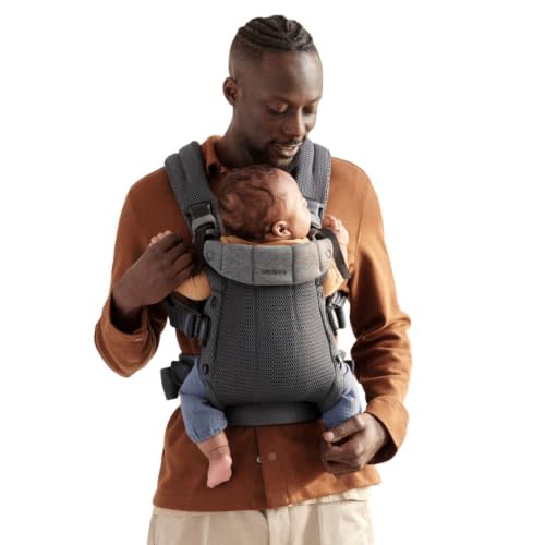 BabyBjörn Baby Carrier Harmony, Anthracite, 3D Mesh | 3-in-1 Ergonomic Baby Carrier; Newborn, Facing-in, Outward-Facing, and Back Carrying Positions Supported (7-40 lbs), Newborn to Toddler