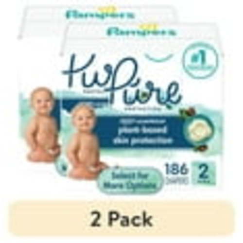 (2 pack) Pampers Pure Baby Diapers Size 2, 186 Count (Select for More Options)