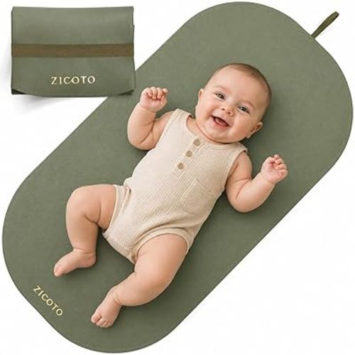 Beautiful Baby Diaper Changing Mat Made of Vegan Leather - Soft and Easy to Wipe Changing Pad for Travel or at Home Use - Lightweight and Foldable Mat that Perfectly Fits Into Any Diaper Bag
