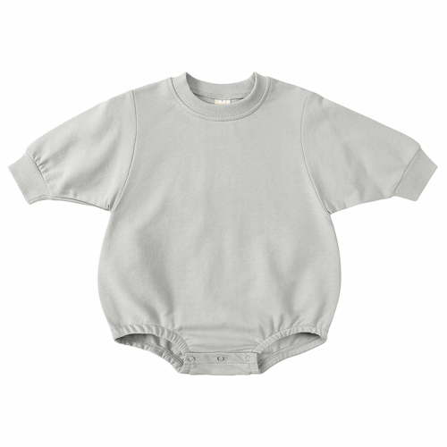 Toddler Baby Boys Girls Organic Cotton Bubble Romper Long Sleeve Crewneck T-Shirt Bodysuit Tops Newborn Infant Jumpsuit