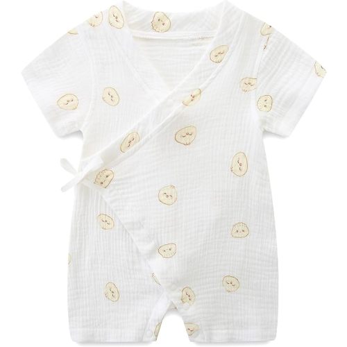 Baby Kimono Robe Romper with Traditional Korean Design Prints 100% Cotton