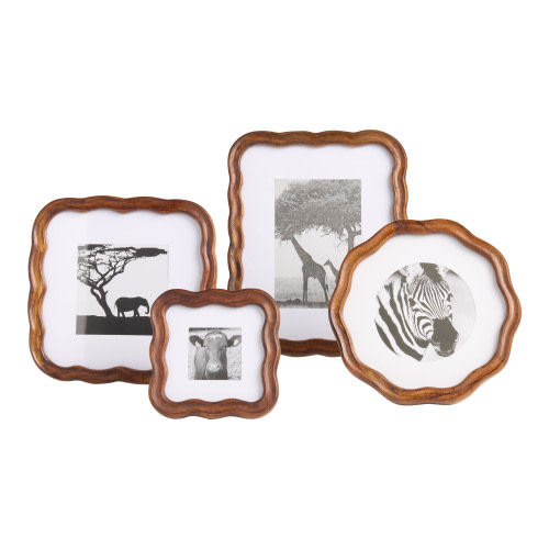 Walnut Acacia Wood Scalloped Picture Frame - World Market
