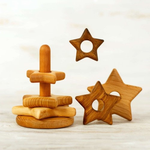 Wooden Stacking Toy Star - WoodenCaterpillar Toys