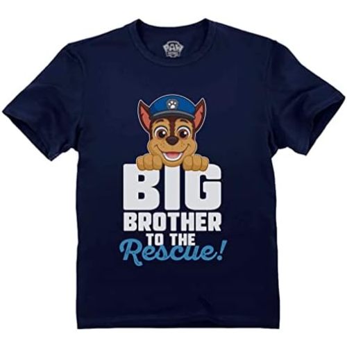 Big Brother Paw Patrol T-Shirt for Toddlers - Featuring Rubble, Chase, & Marshall - Sibling Gift Shirt