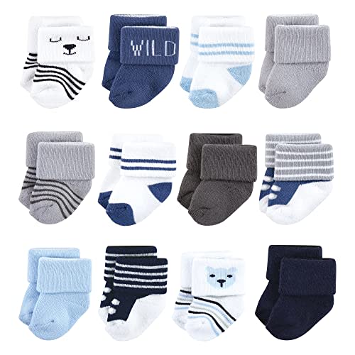 Hudson Baby Baby Girls' Cotton Rich Newborn and Terry Socks