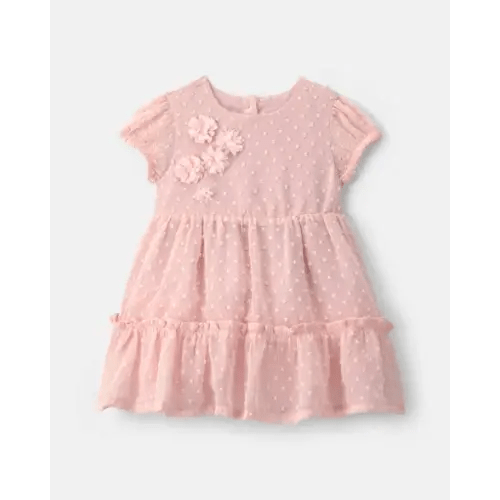 Baby Girl Swiss Dot Occasion Dress - Pink | Carter's