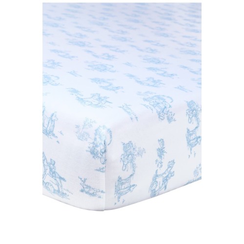 Blue Toile Baby Crib Sheets - Baby