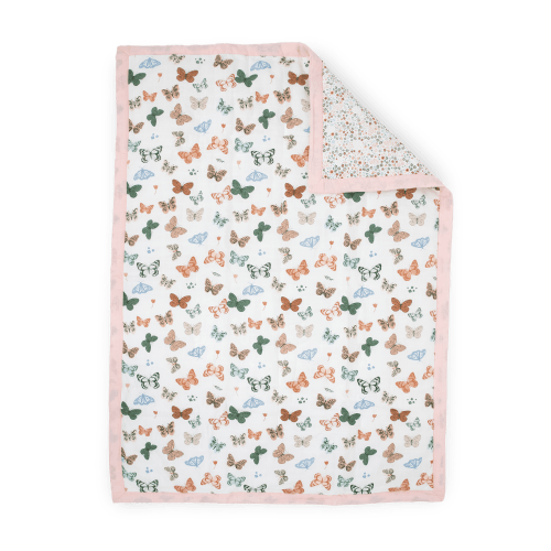 Cotton Muslin Toddler Comforter - Butterflies