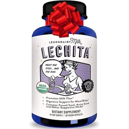 Legendairy Milk Lechita, Supports Milk Flow, Organic Fenugreek Free Breastfeeding Supplement, Organic Fennel & Anise, Made in USA, 180 Vegan Capsules