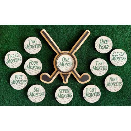 Golf Baby Milestone Discs | Layered Wood Acrylic Monthly Photo Props