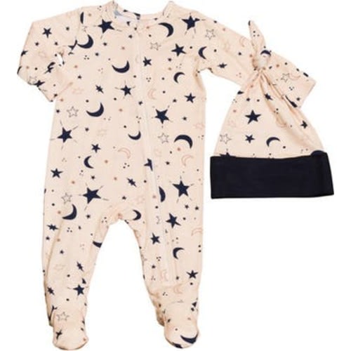 Jersey Long Sleeve Footie & Hat Set, Newborn