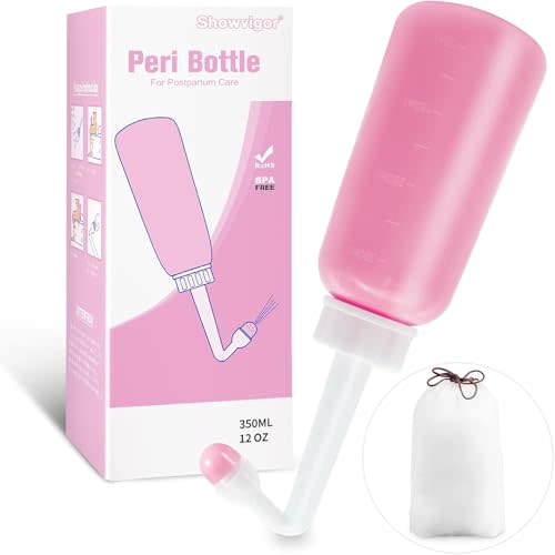 Peri Bottle for Postpartum Care,12 OZ Perineal Bottle Postpartum Essentials Upside Down Peri Bottle for Perineal Recovery and Cleansing After Birth | Portable EVA Perineal Cleanser, Multipurpose Bidet Bottle for Postpartum Recovery, Outdoor Trips & Bab...
