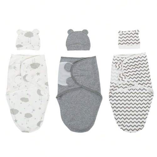 3pcs Newborn Swaddle Set, 0-3 Months Baby Swaddle, Wearable Baby Blanket, Baby Swaddle Wrap, Easy Change Swaddle Pouch, Wearable Baby Blanket, Infant Swaddle | SHEIN USA