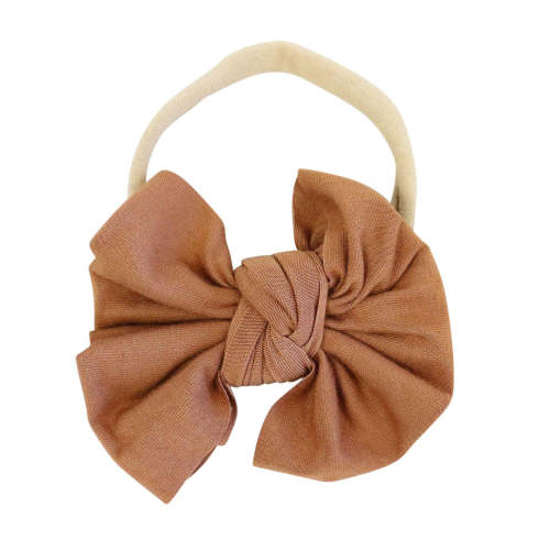 Solid Camel Knit Bow Headband