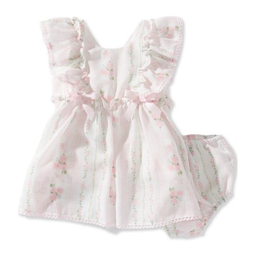 Rare Editions Baby Girls Flutter-Sleeve Bow Details Floral Wallpaper Print Ruffle Fit-And-Flare Dress