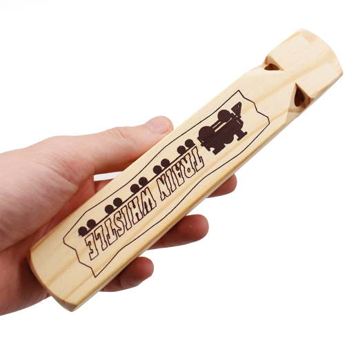 Solid Wood Train Whistle 4 Tones, Noisemaker Toys and Conductor Whistle for Birthday Party Carnival Prize Game Cheering Prop or Educational