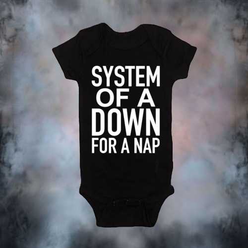 System Down For A Nap Rock and Roll Heavy Metal Bodysuit Baby Shower Gift