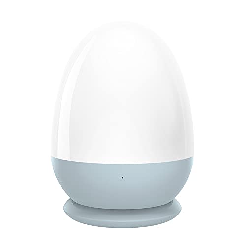 JolyWell Night Lights for Kids with Stable Charging Pad, Touch Control&Timer Setting, ABS+PC Baby Egg Lamp for Breastfeeding,Blue