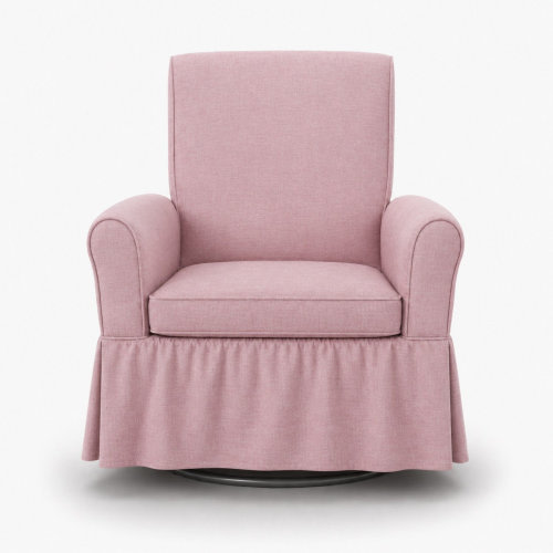 Upholstered Swivel Glider Rocker Chair, Cotton-Linen Nursery Chair with Solid Wood Frame | Wayfair