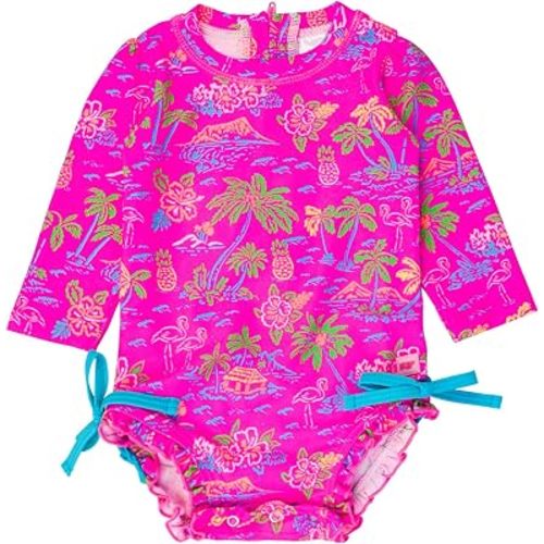 RuffleButts Baby Girls Novelty Baby One Piece - Rash Guard Swimsuit UPF 50+