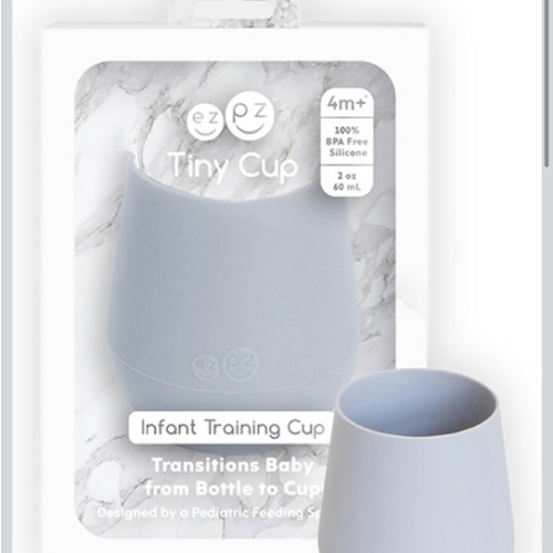 Amazon.com : ezpz Tiny Cup (Pewter) - 4 months+ - 100% Silicone Training Cup for Infants - Designed by a Pediatric Feeding Specialist - Baby-Led Weaning Essentials & Baby Gifts : Baby