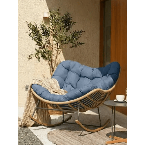 The Riviera Oversized Rocking Chair – cortahaus.com DUSTY BLUE