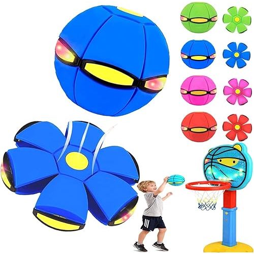 Magic Ball, Children Bouncing Ball, Parent-Child Interaction, Dual Form Freely Switchable, with 6 Light (Blue)