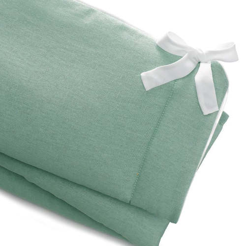 Willow Green Linen Crib Rail Cover
