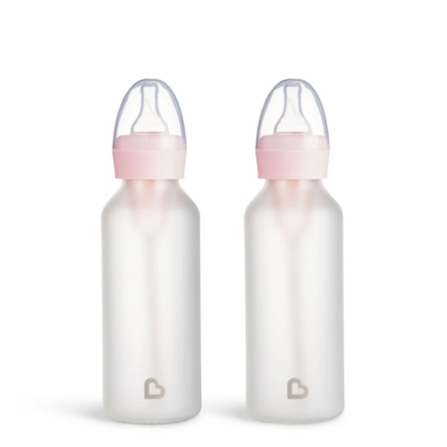 Munchkin Bond® Silicone Glass Bottle 8oz, 2pk | Pink