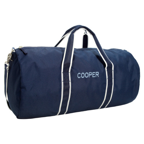 Navy Trim Solid Mackenzie Duffle Bag