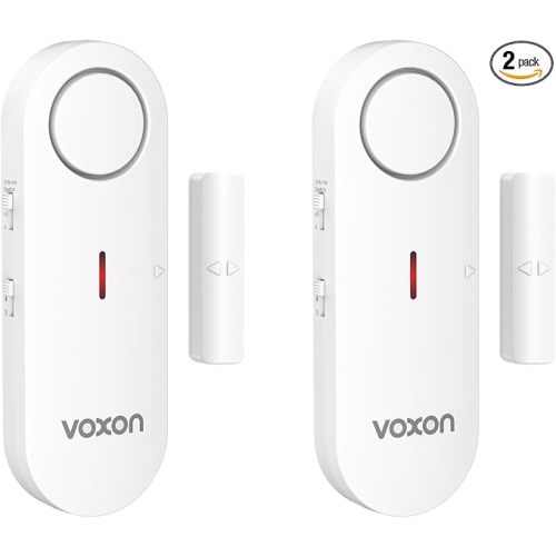 VOXON Door Alarms for Kids Safety - Window Alarms for Personal Home Security - 2 in 1 Chime/Alarm | 3-Level Volume Control - Burglar Door Sensor Alarm for Pool House Rooms Garage RVs - 2 Pack