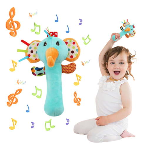 Qocolhg, Baby Soft Rattles Shaker Teething Animal Doll, 0-6 Months