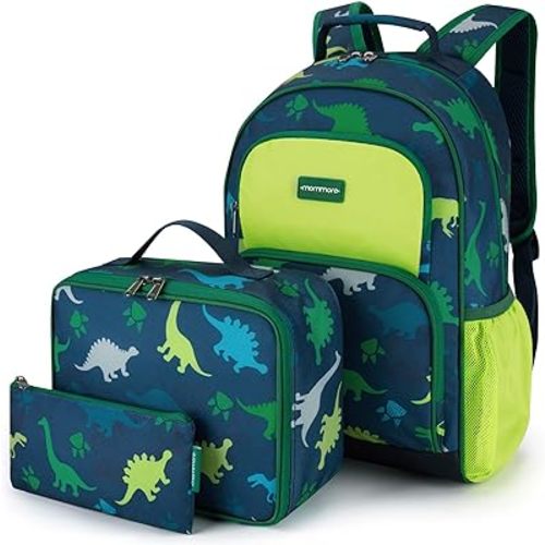 mommore Kids Backpack for Boys Girls Preschool Kindergarten Backpacks Lightweight Elementary School Bookbag with Lunch Box
