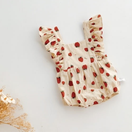 Baby Girl Strawberry Tank Bodysuit